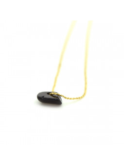 Collier AGATE NOIRE Or gold...