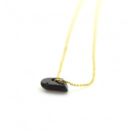 Collier AGATE NOIRE Or gold...
