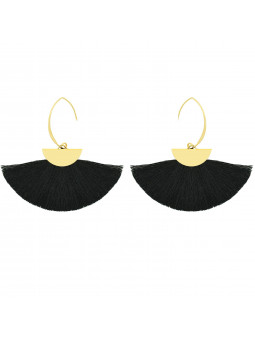 copy of BLACK pompom earrings