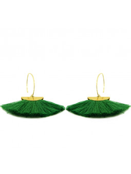 copy of GREEN pompom earrings