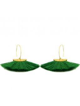 copy of GREEN pompom earrings