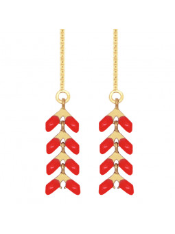 Boucles d'oreilles épis ROUGE