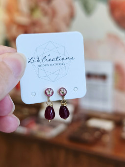 Boucles d'oreilles PIVOINE...